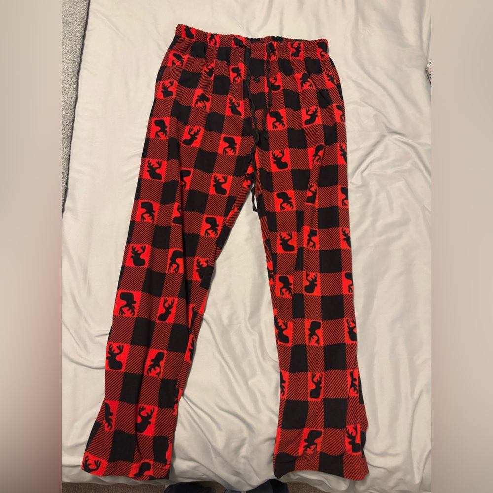 Red & Black Buffalo Plaid Fleece Joggers - Unbranded
